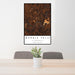 24x36 Marble Falls Texas Map Print Portrait Orientation in Ember Style Behind 2 Chairs Table and Potted Plant