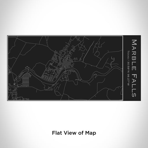 Rendered View of Marble Falls Texas Map Engraving on 17oz Stainless Steel Insulated Cola Bottle in Black