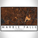 Marble Falls Texas Map Print Landscape Orientation in Ember Style With Shaded Background