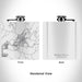 Rendered View of Marble Falls Texas Map Engraving on 6oz Stainless Steel Flask in White