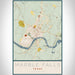 Marble Falls Texas Map Print Portrait Orientation in Woodblock Style With Shaded Background