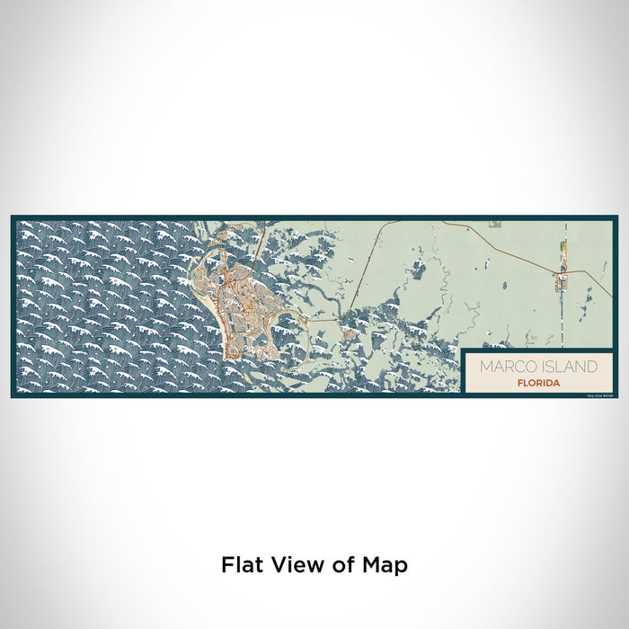 Flat View of Map Custom Marco Island Florida Map Enamel Mug in Woodblock