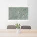 24x36 Marfa Texas Map Print Lanscape Orientation in Afternoon Style Behind 2 Chairs Table and Potted Plant