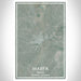 Marfa Texas Map Print Portrait Orientation in Afternoon Style With Shaded Background