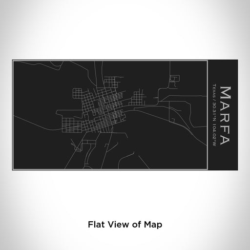 Rendered View of Marfa Texas Map Engraving on 17oz Stainless Steel Insulated Cola Bottle in Black
