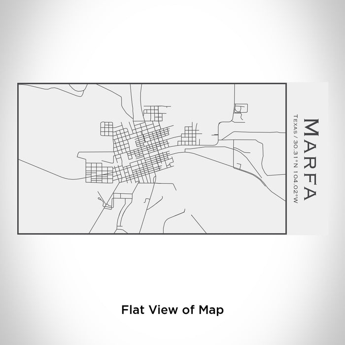 Rendered View of Marfa Texas Map Engraving on 17oz Stainless Steel Insulated Cola Bottle in White