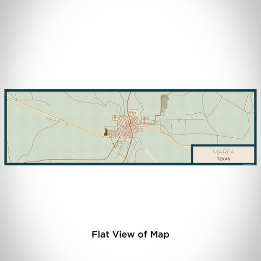 Flat View of Map Custom Marfa Texas Map Enamel Mug in Woodblock