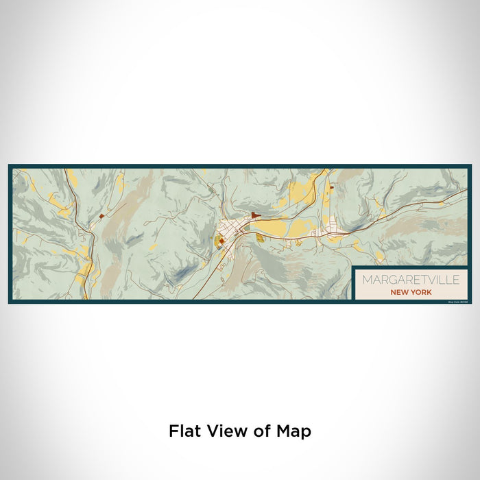 Flat View of Map Custom Margaretville New York Map Enamel Mug in Woodblock