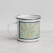 Left View Custom Margaretville New York Map Enamel Mug in Woodblock