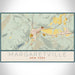 Margaretville New York Map Print Landscape Orientation in Woodblock Style With Shaded Background