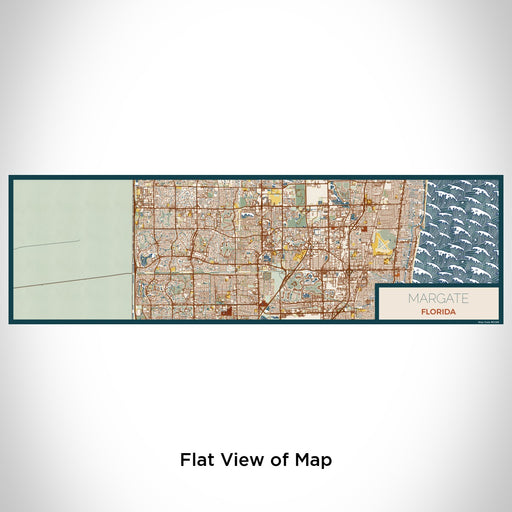 Flat View of Map Custom Margate Florida Map Enamel Mug in Woodblock