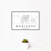 12x18 Maricopa Arizona Map Print Landscape Orientation in Classic Style With Small Cactus Plant in White Planter
