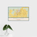 16x24 Maricopa Arizona Map Print Landscape Orientation in Woodblock Style With Tropical Plant Leaves in Water