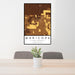 24x36 Maricopa Arizona Map Print Portrait Orientation in Ember Style Behind 2 Chairs Table and Potted Plant