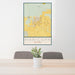 24x36 Maricopa Arizona Map Print Portrait Orientation in Woodblock Style Behind 2 Chairs Table and Potted Plant