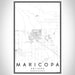 Maricopa Arizona Map Print Portrait Orientation in Classic Style With Shaded Background