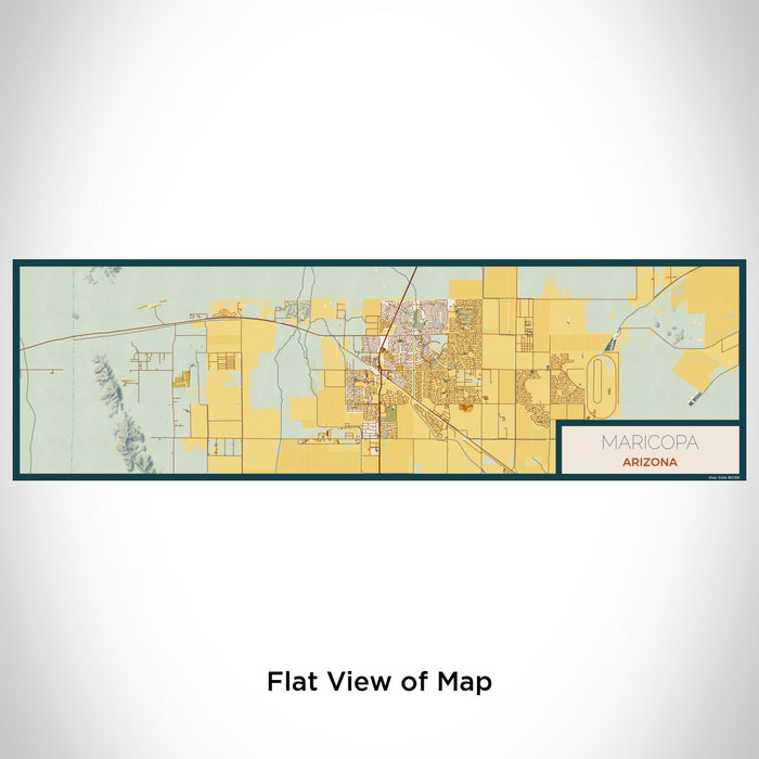 Flat View of Map Custom Maricopa Arizona Map Enamel Mug in Woodblock