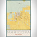 Maricopa Arizona Map Print Portrait Orientation in Woodblock Style With Shaded Background