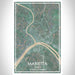 Marietta Ohio Map Print Portrait Orientation in Afternoon Style With Shaded Background