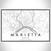 Marietta Ohio Map Print Landscape Orientation in Classic Style With Shaded Background