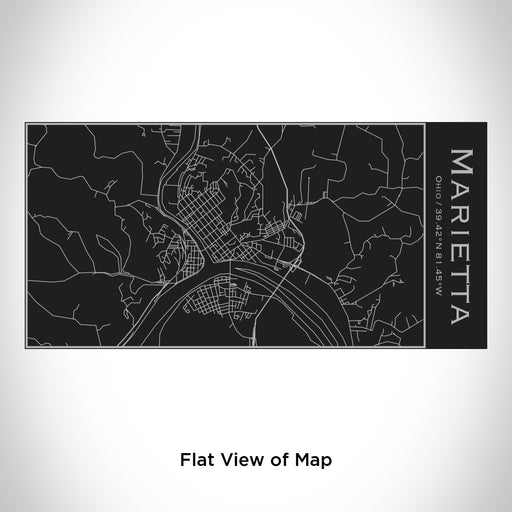 Rendered View of Marietta Ohio Map Engraving on 17oz Stainless Steel Insulated Cola Bottle in Black