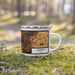 Right View Custom Marietta Ohio Map Enamel Mug in Ember on Grass With Trees in Background