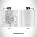 Rendered View of Marietta Ohio Map Engraving on 6oz Stainless Steel Flask in White