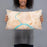 Person holding 20x12 Custom Marietta Ohio Map Throw Pillow in Watercolor