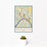 12x18 Marietta Ohio Map Print Portrait Orientation in Woodblock Style With Small Cactus Plant in White Planter