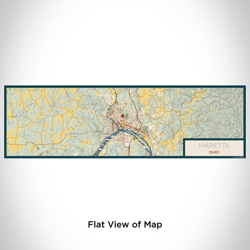 Flat View of Map Custom Marietta Ohio Map Enamel Mug in Woodblock