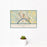 12x18 Marietta Ohio Map Print Landscape Orientation in Woodblock Style With Small Cactus Plant in White Planter