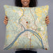 Person holding 22x22 Custom Marietta Ohio Map Throw Pillow in Woodblock