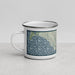 Left View Custom Marin Headlands California Map Enamel Mug in Woodblock