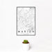 12x18 Marion North Carolina Map Print Portrait Orientation in Classic Style With Small Cactus Plant in White Planter