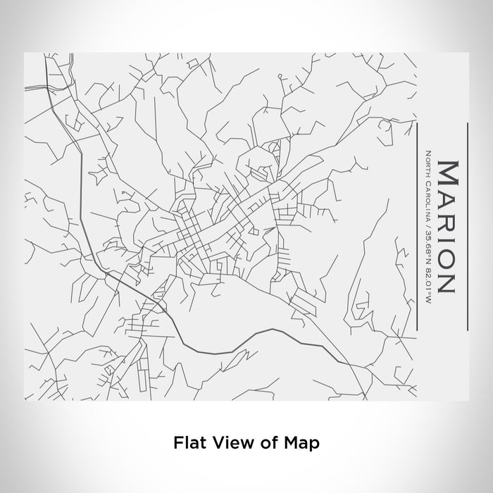 Rendered View of Marion North Carolina Map Engraving on 20oz Stainless Steel Insulated Bottle with Bamboo Top in White