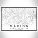 Marion North Carolina Map Print Landscape Orientation in Classic Style With Shaded Background