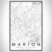 Marion North Carolina Map Print Portrait Orientation in Classic Style With Shaded Background