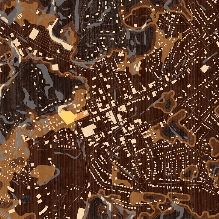 Marion North Carolina Map Print in Ember Style Zoomed In Close Up Showing Details