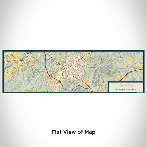Flat View of Map Custom Marion North Carolina Map Enamel Mug in Woodblock