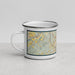 Left View Custom Marion North Carolina Map Enamel Mug in Woodblock
