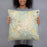 Person holding 18x18 Custom Marion North Carolina Map Throw Pillow in Woodblock