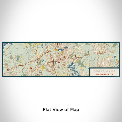 Flat View of Map Custom Marlborough Massachusetts Map Enamel Mug in Woodblock