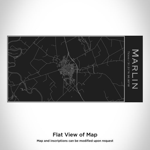 Rendered View of Marlin Texas Map Engraving on 17oz Stainless Steel Insulated Cola Bottle in Black