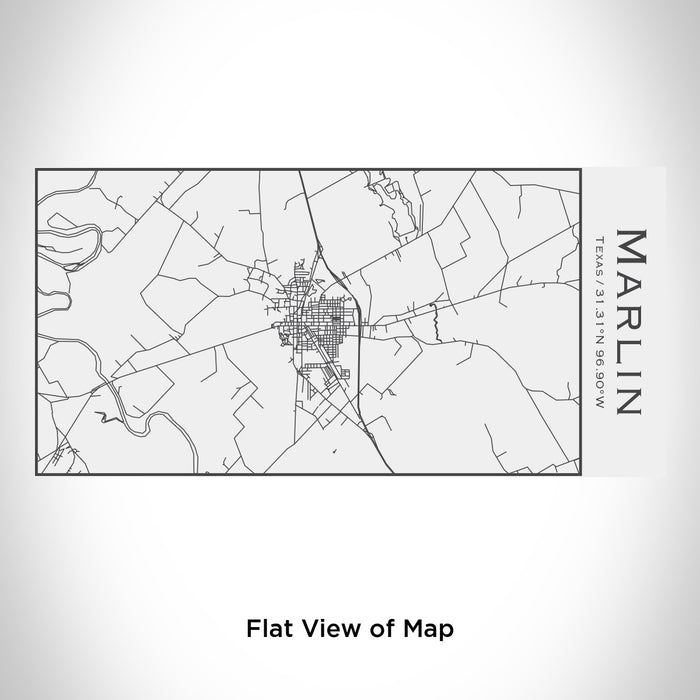 Rendered View of Marlin Texas Map Engraving on 17oz Stainless Steel Insulated Cola Bottle in White