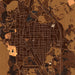 Marlin Texas Map Print in Ember Style Zoomed In Close Up Showing Details