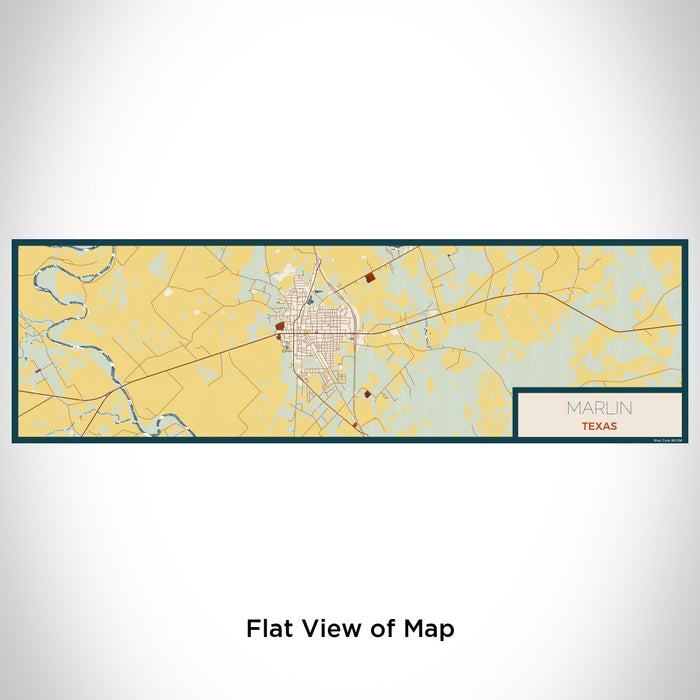 Flat View of Map Custom Marlin Texas Map Enamel Mug in Woodblock