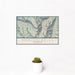 12x18 Maroon Bells Colorado Map Print Landscape Orientation in Woodblock Style With Small Cactus Plant in White Planter