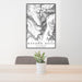24x36 Maroon Bells Colorado Map Print Portrait Orientation in Classic Style Behind 2 Chairs Table and Potted Plant