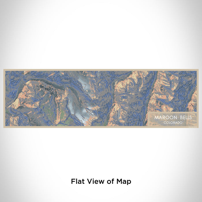 Flat View of Map Custom Maroon Bells Colorado Map Enamel Mug in Afternoon