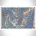 Maroon Bells Colorado Map Print Landscape Orientation in Afternoon Style With Shaded Background
